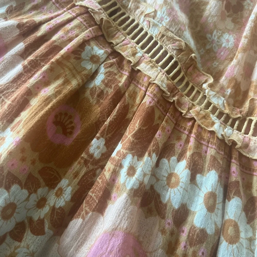 spell & the gypsy collective anne floral ruched midi dress EUC size M, lined - Picture 10 of 11